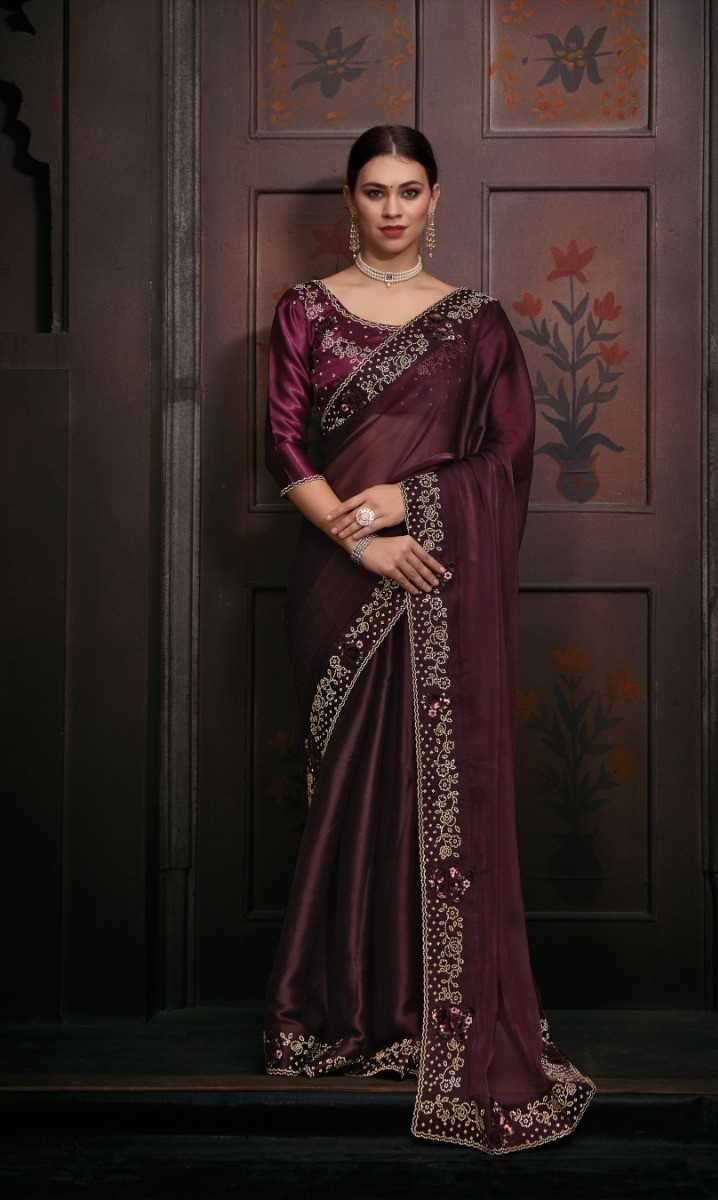 mehak series 737a-737d Burberry Fabric saree