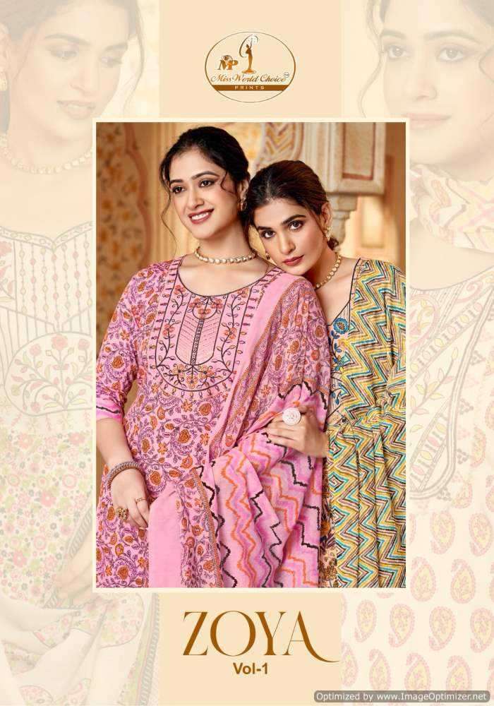 miss world choice zoya vol 1 series 1001-1010 Slub Cotton suit