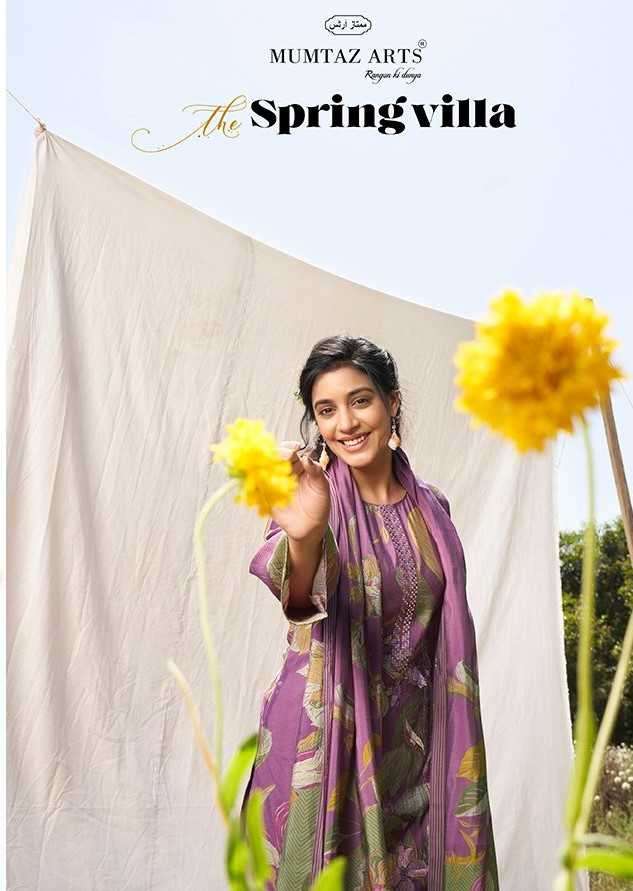mumtaz arts spring villa series 2401-2404 pure viscose muslin suit 