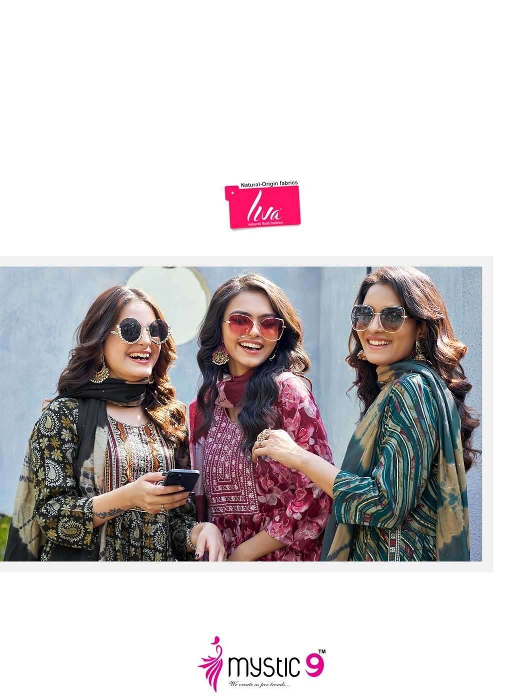 mystic9 sara vol 5 series 5001-5008 rayon readymade suit