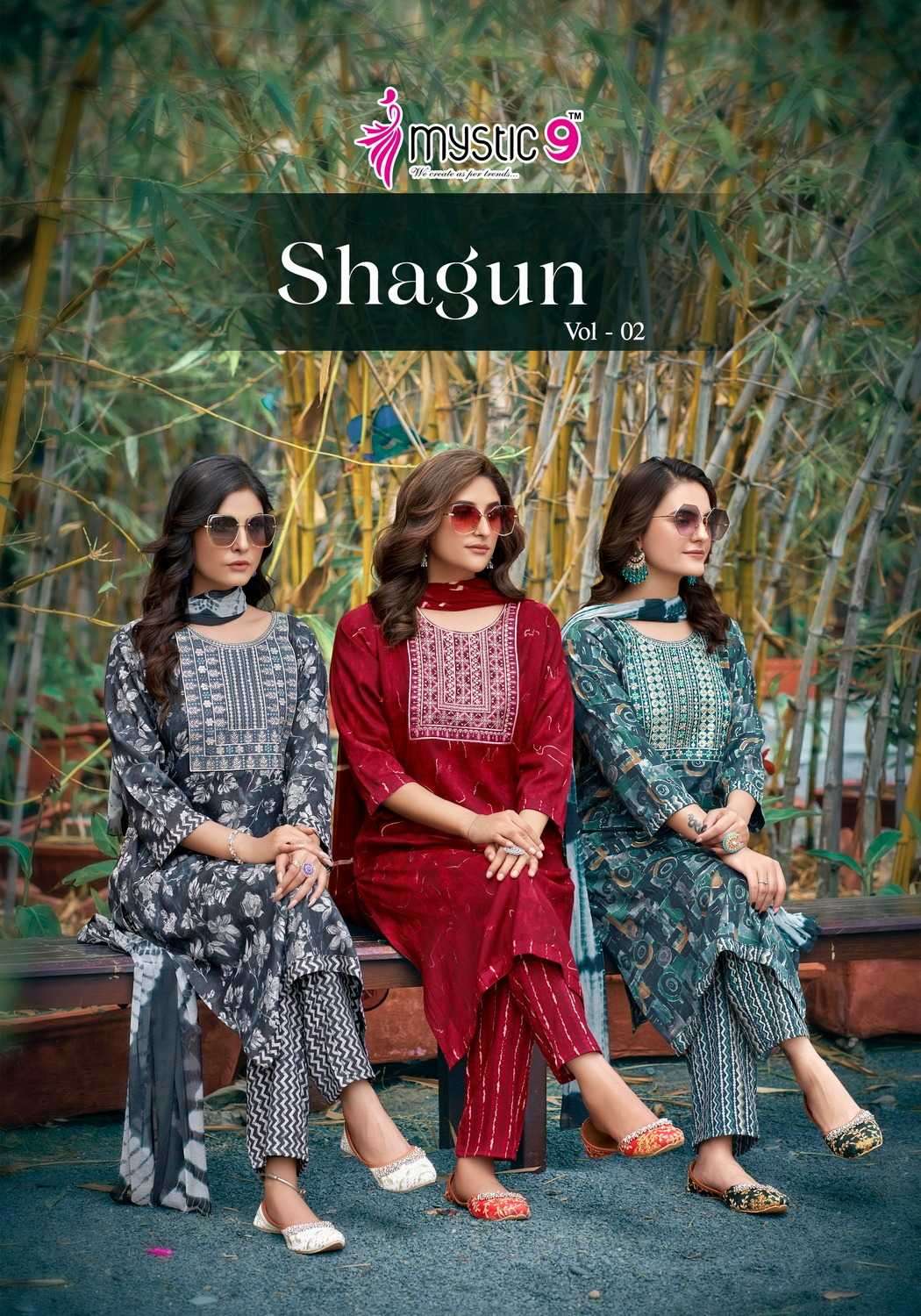 mystic9 shagun vol 2 series 2001-2008 fancy rayon readymade suit 
