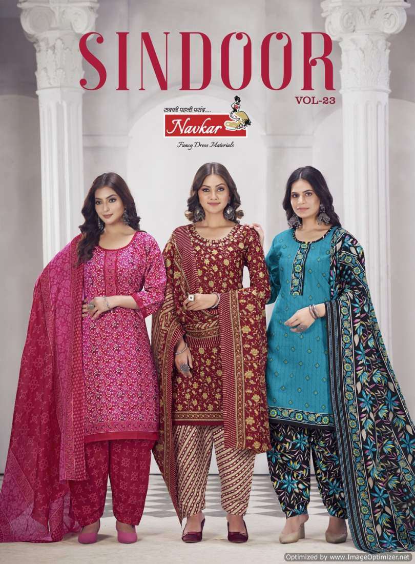 Navkar Sindoor Vol-23 series 23001-23016 Pure Cotton readymade suit 