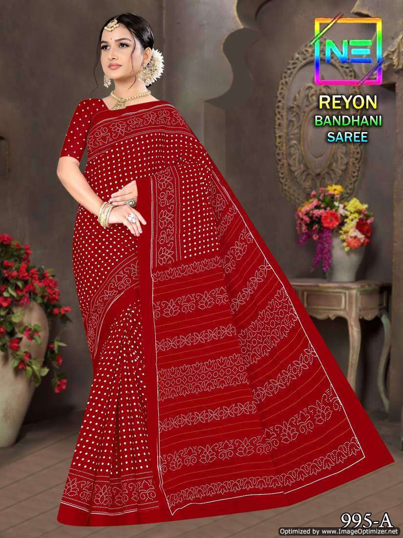 Nemi Rayon Bandhani Heavy Rayon Cotton Printed Sarees