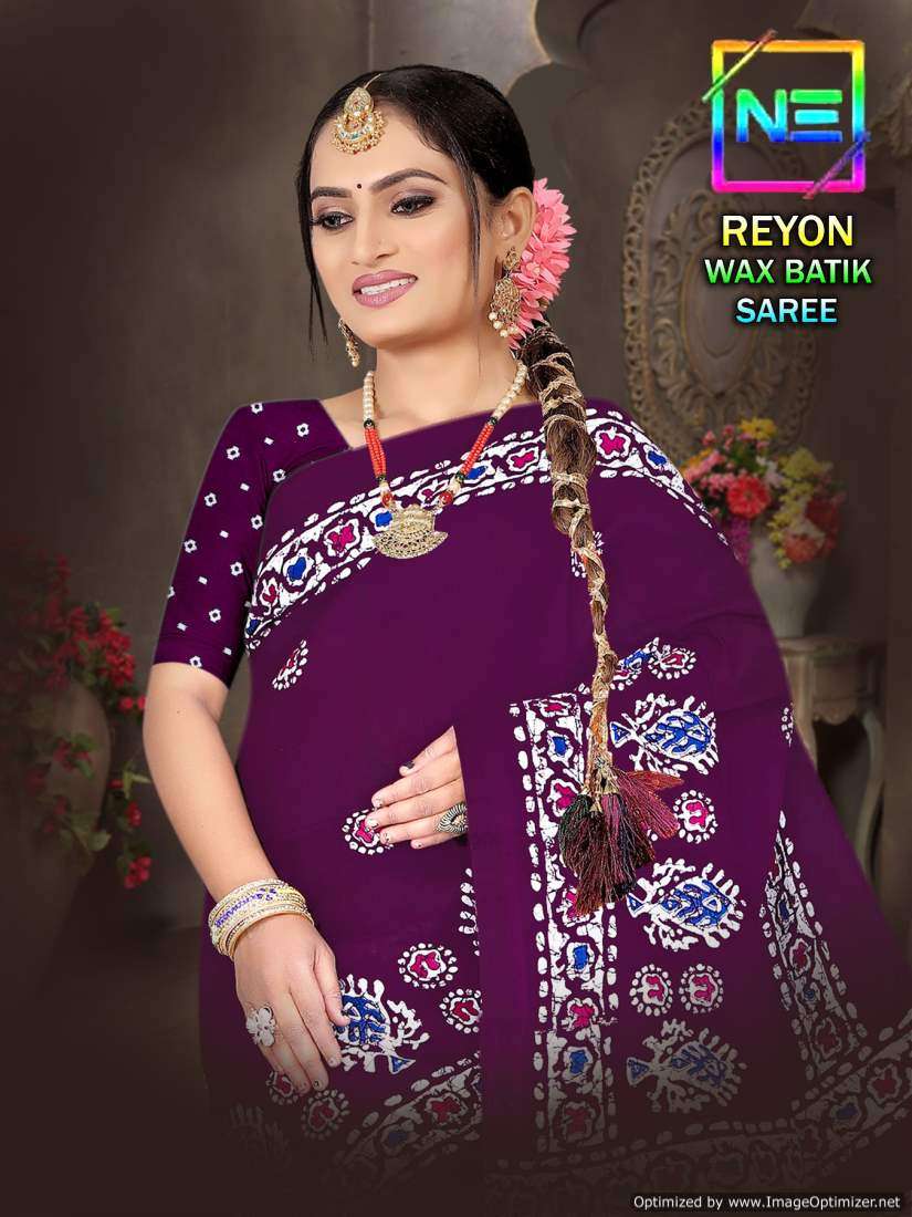 Nemi Rayon Wax Batik Heavy Rayon Cotton Printed Sarees