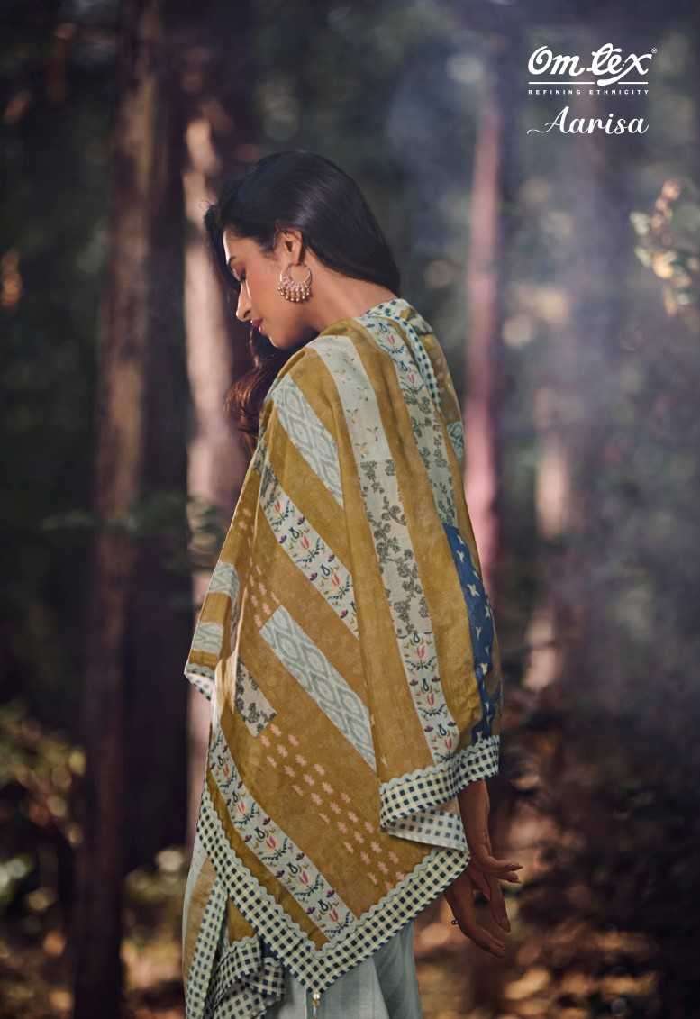 omtex aarisa series 4061 linen cotton digital print suit 