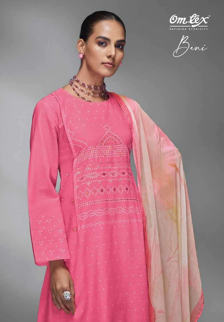 omtex bani 5011 linen cotton print suit 