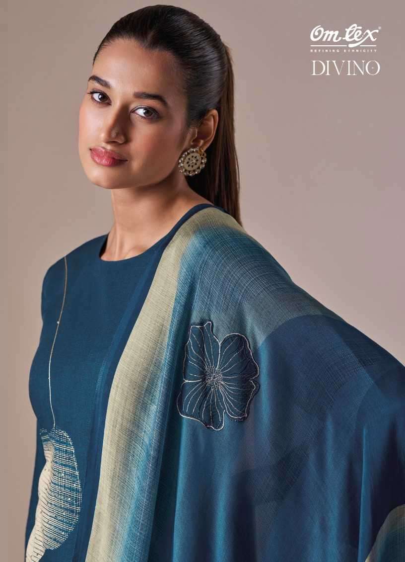 omtex divino series 5101 linen cotton digital print suit 