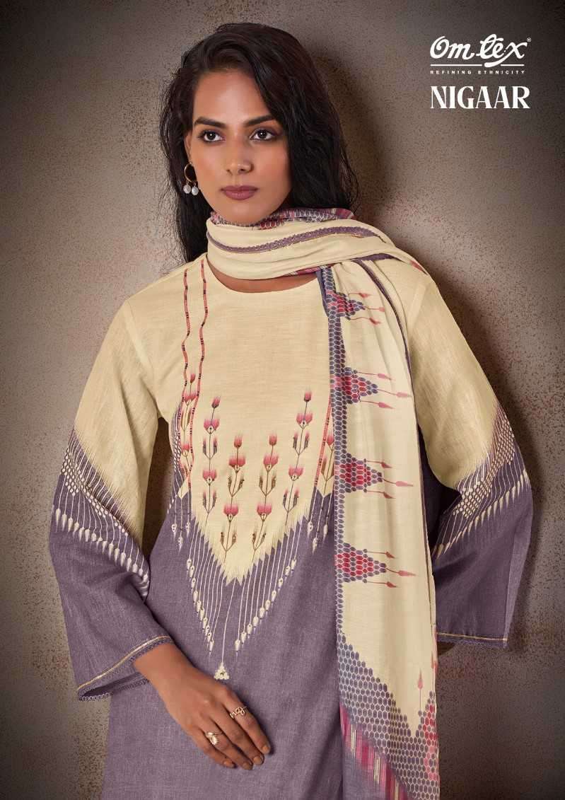 omtex nigaar series 5161 linen cotton digital print suit 
