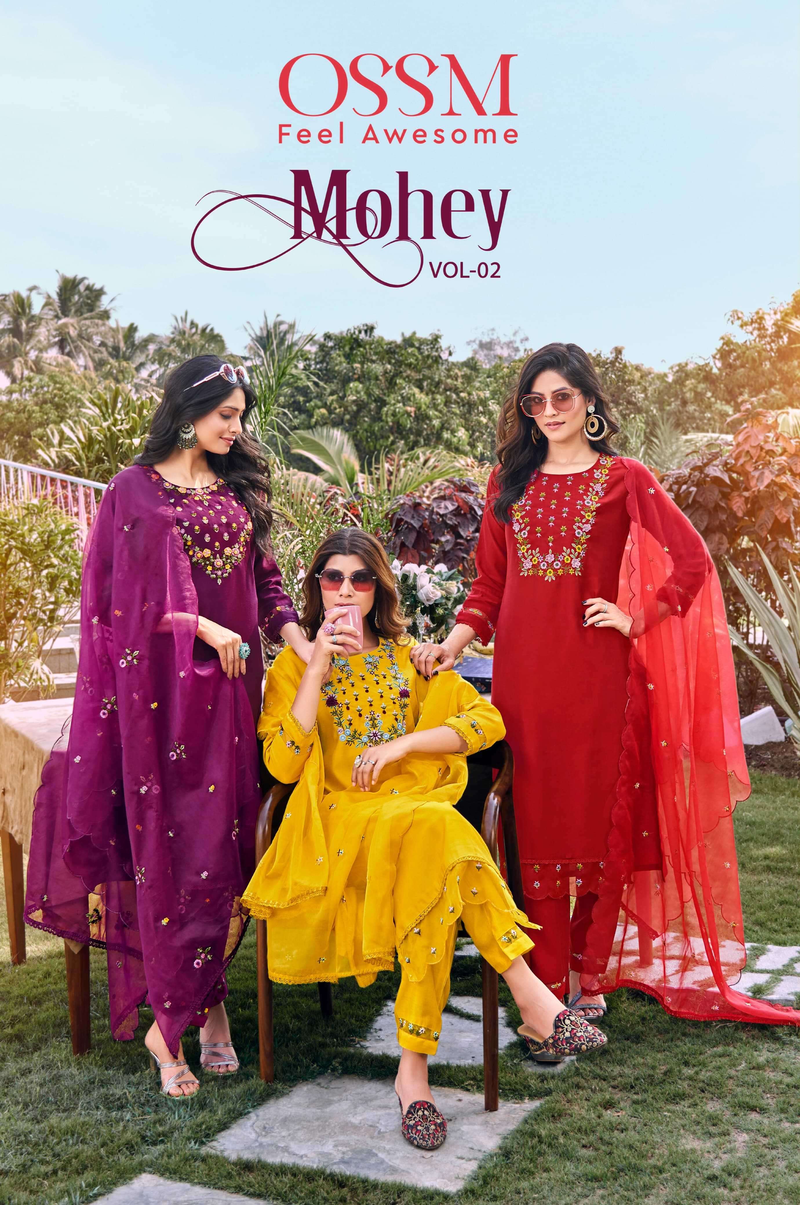 ossm mohey vol 2 series 1001-1006 Viscos Roman Silk readymade suit 