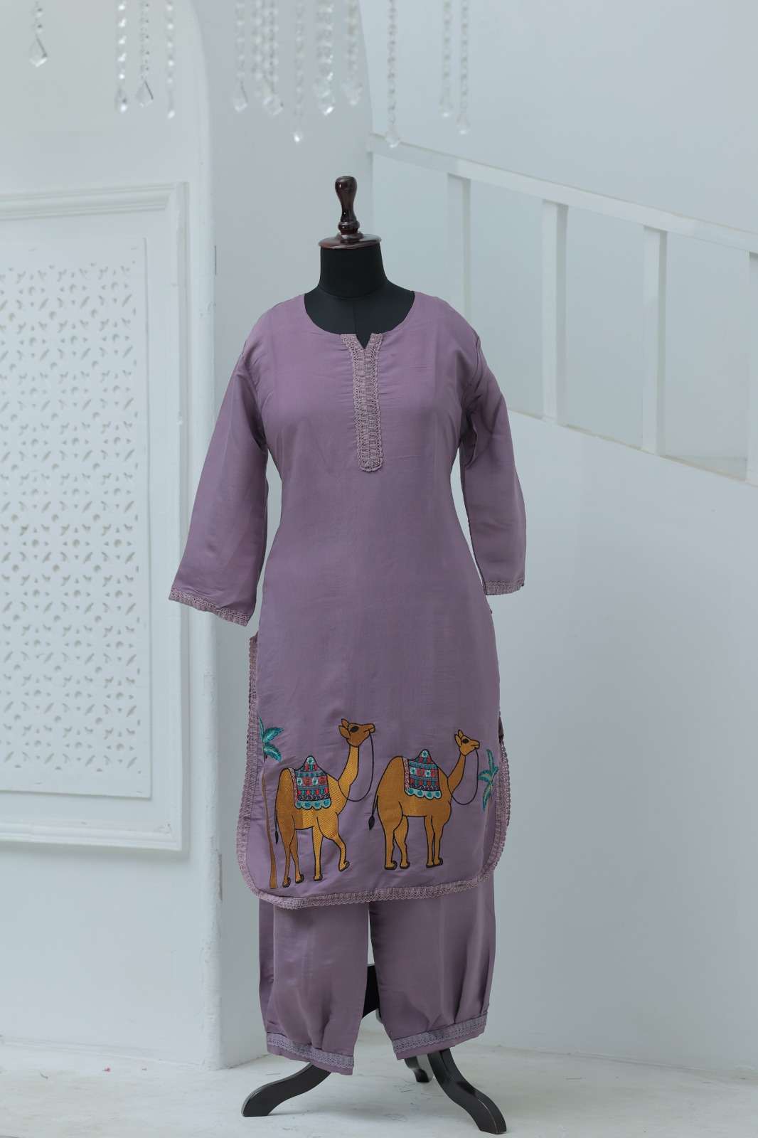 pathani style designer reyon readymade suit 