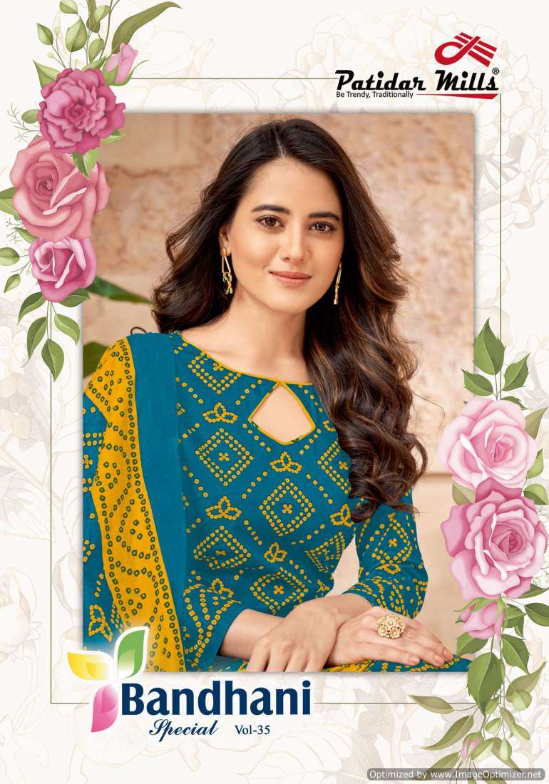 Patidar Mills Bandhani Special Vol-35 series 3501-3510 Pure Cotton suit