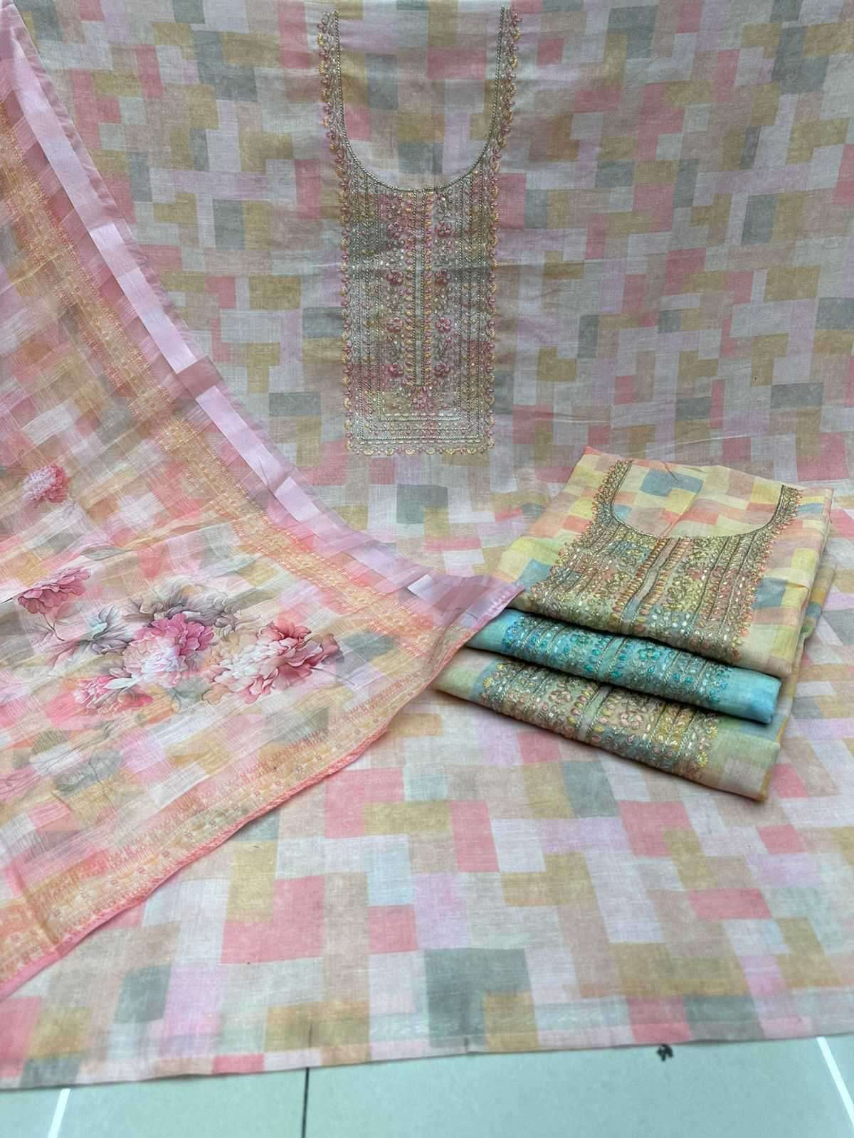 pr dream girl Pure linen cotton non catalogue suit 