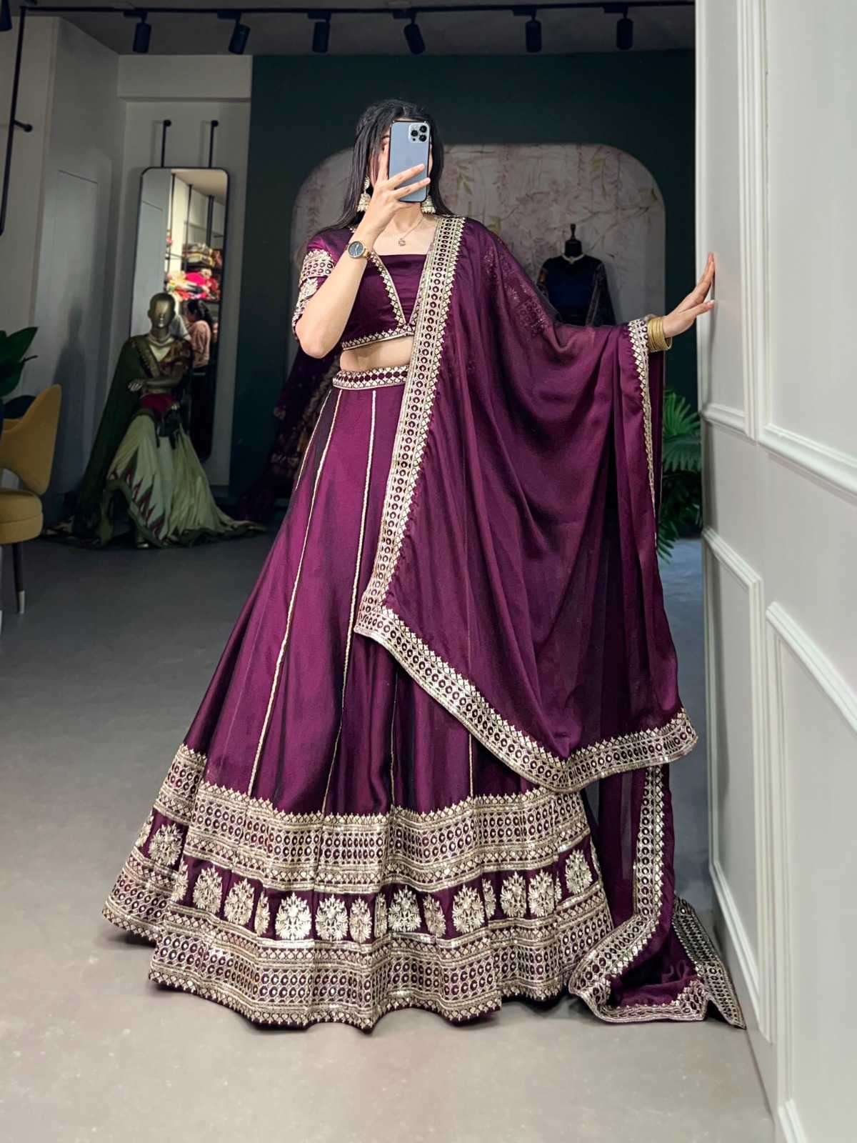 pr lnb1401 Rangoli Silk Sequins and Thread Embroidery Work lehenga