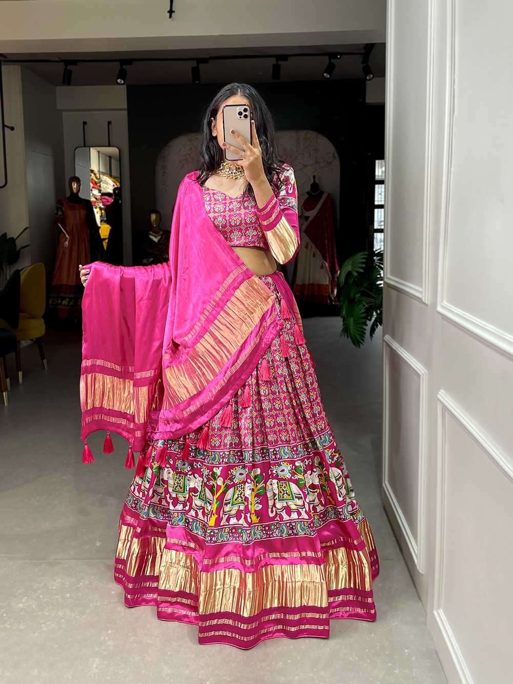 pr lnb1646 Pure Gaji Silk Digital Print Lehenga