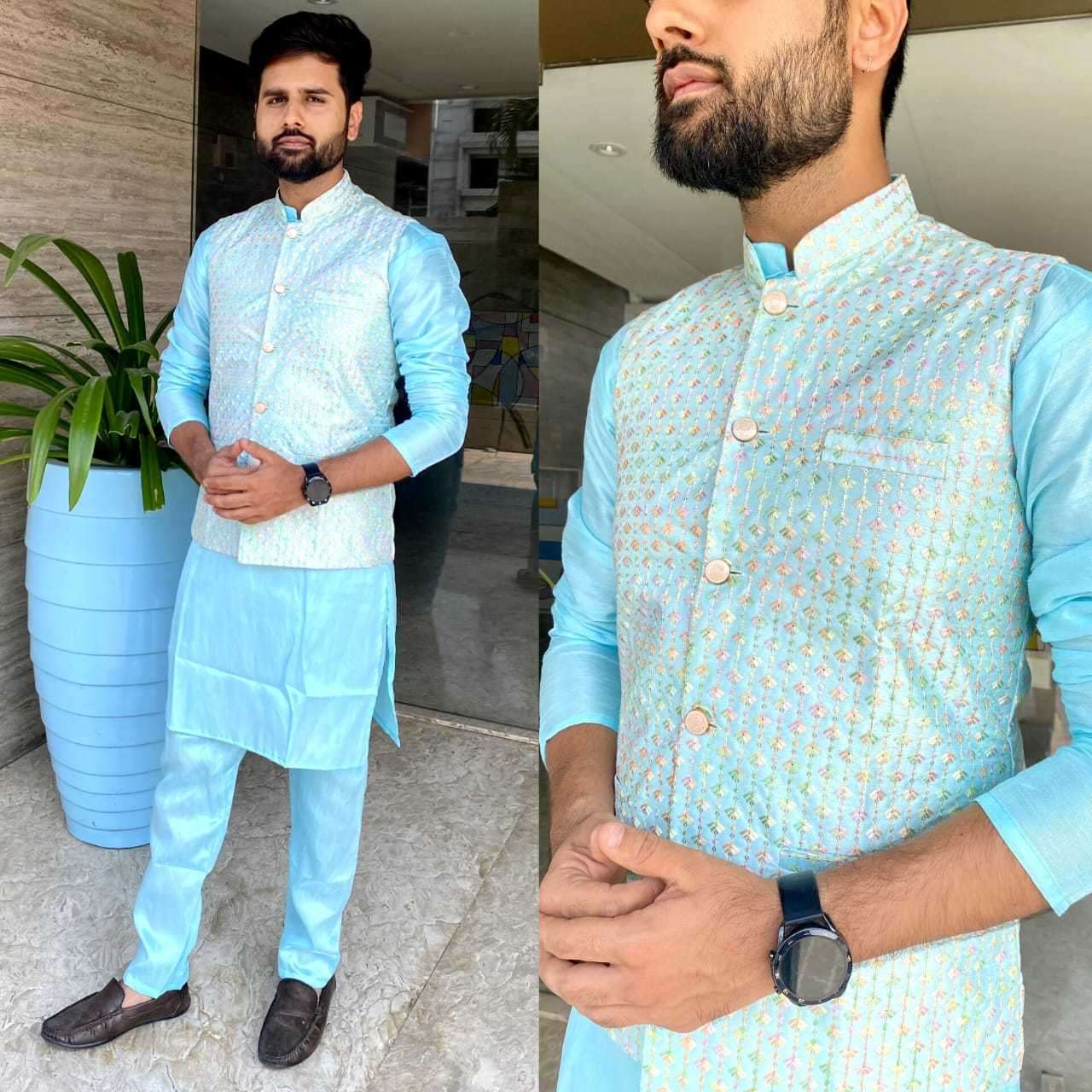 pr manyavar vol 3 Heavy Banglori Silk kurti pant with koti 