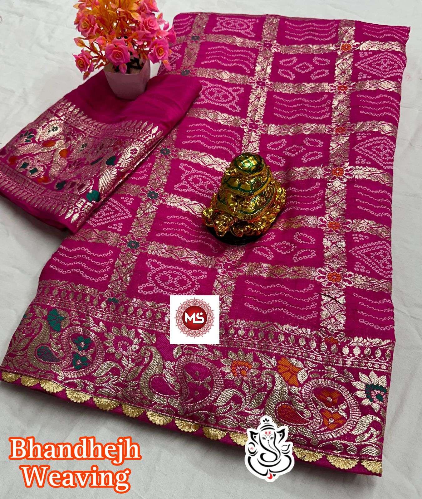 Printed Ms Brand Special bandhej Designer Heavy viscose Saree