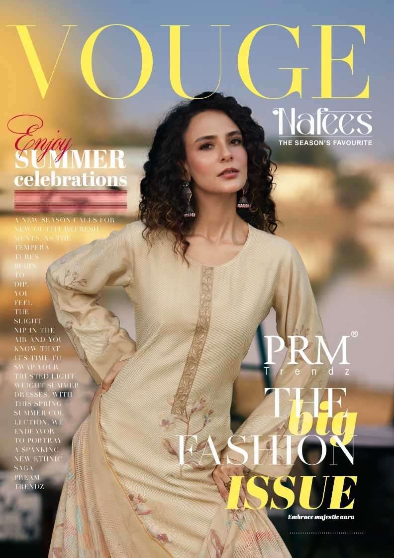 prm trendz vogue nafees series 1001-1008 Pure Musline Silk suit