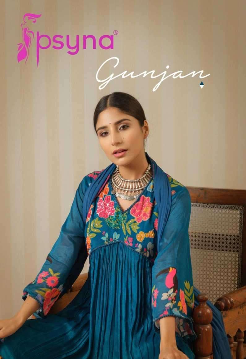 psyna gunjan series 1001-1006 Chinnon readymade suit 