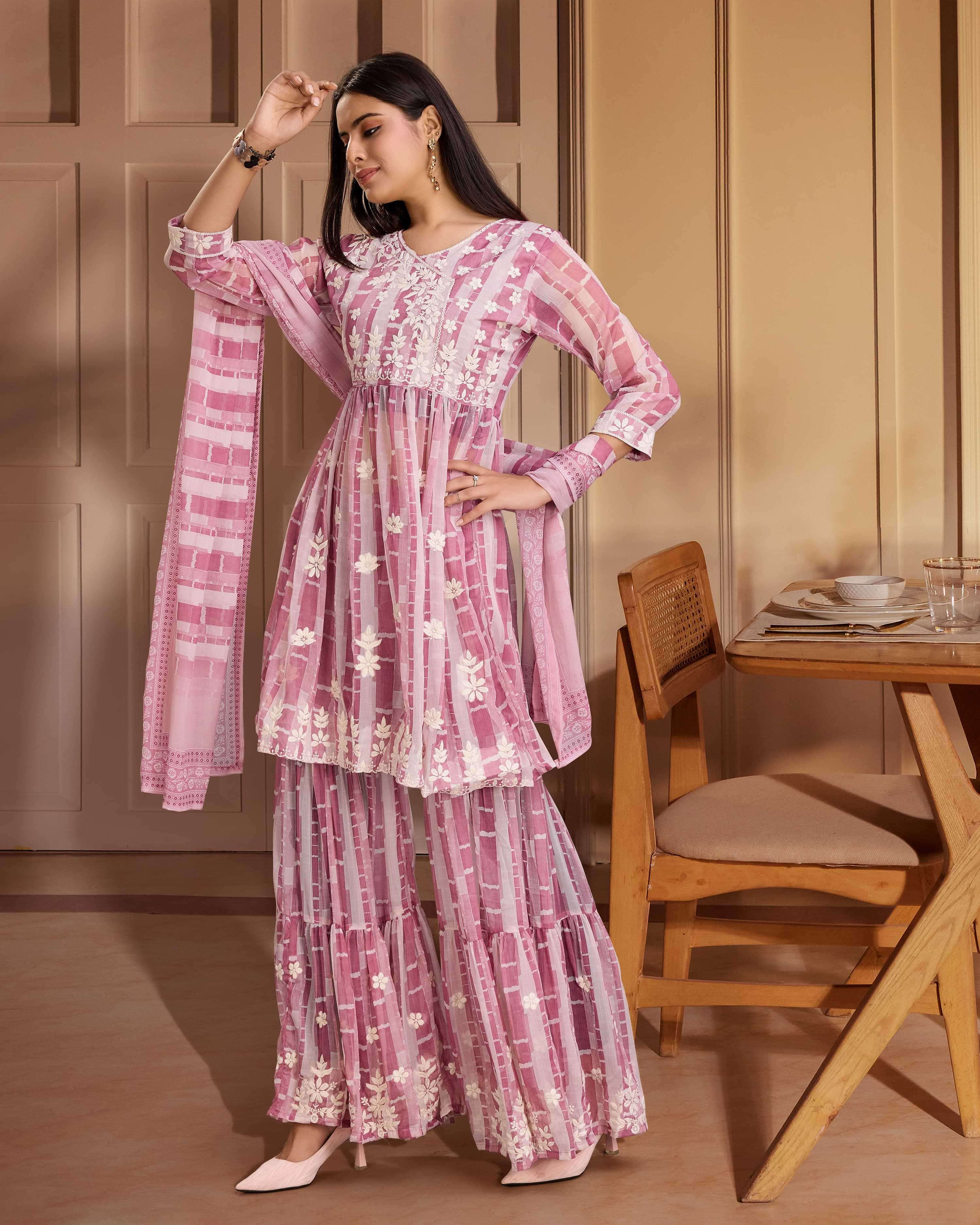 psyna series 4040 4041 Chiffion readymade suit 