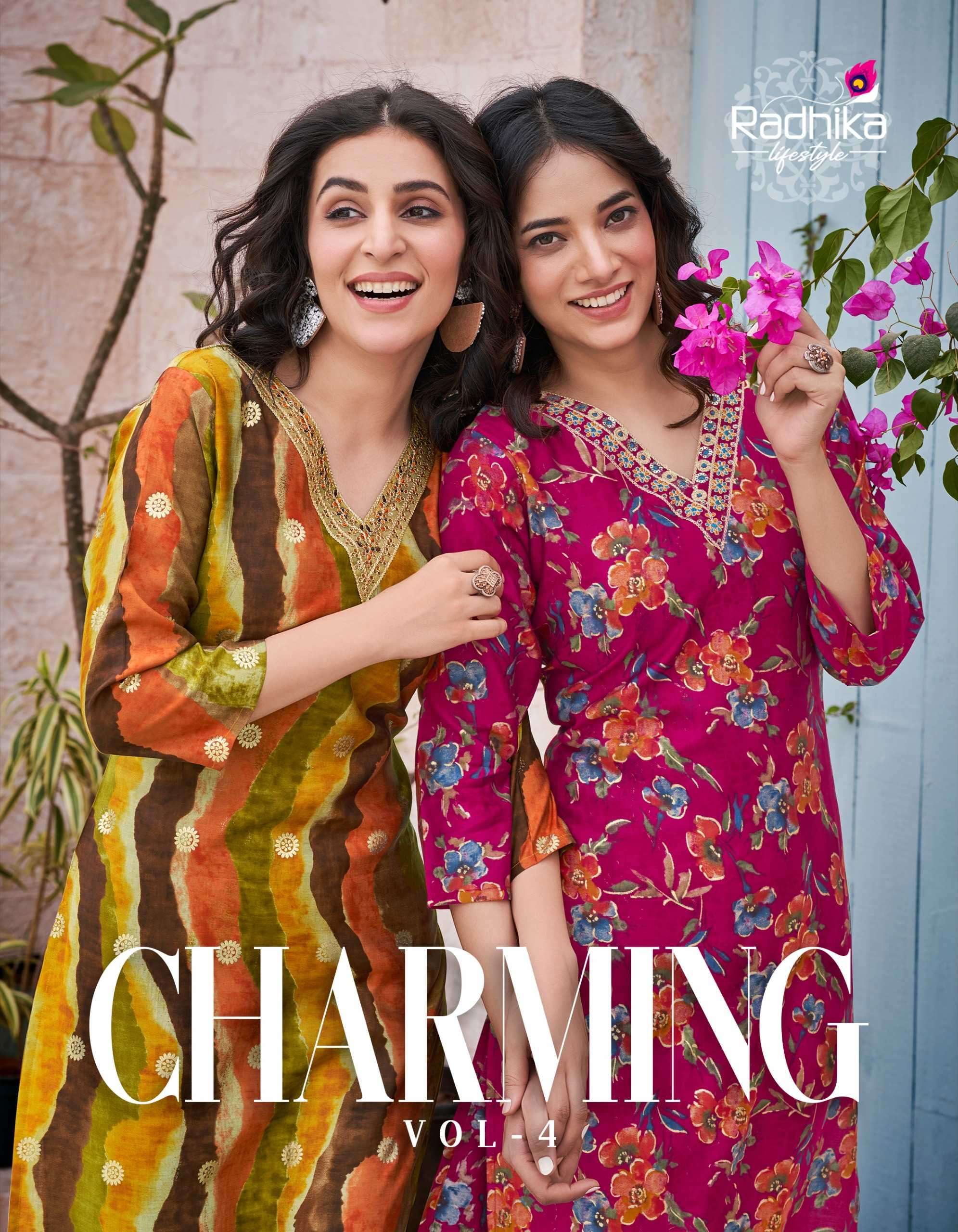 radhika charming vol 4 series 4001-4008 modal chanderi kurti 
