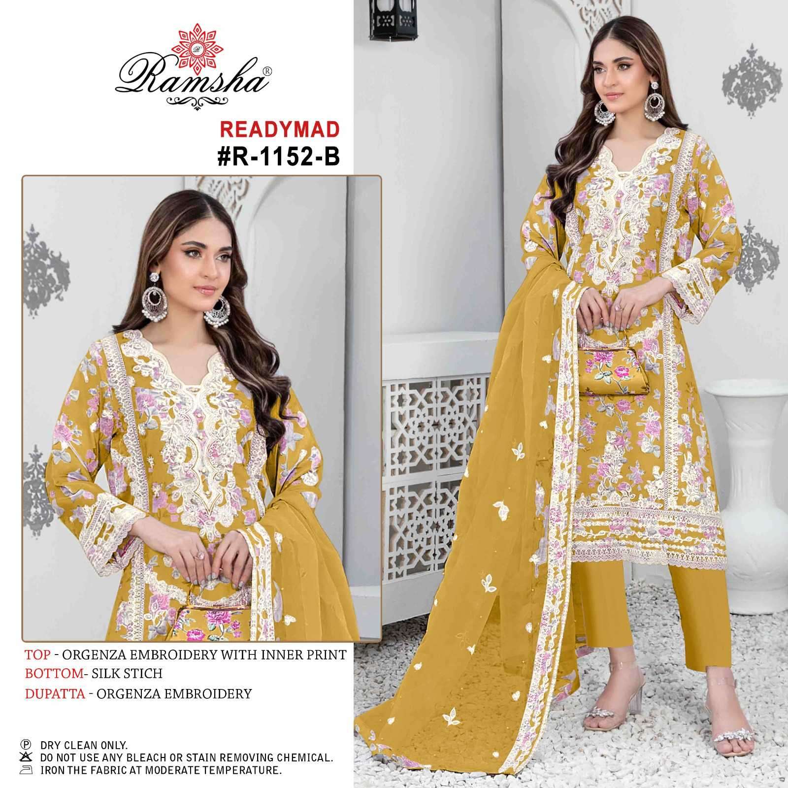 ramsha R-1152 nx organza embroidery readymade suit 