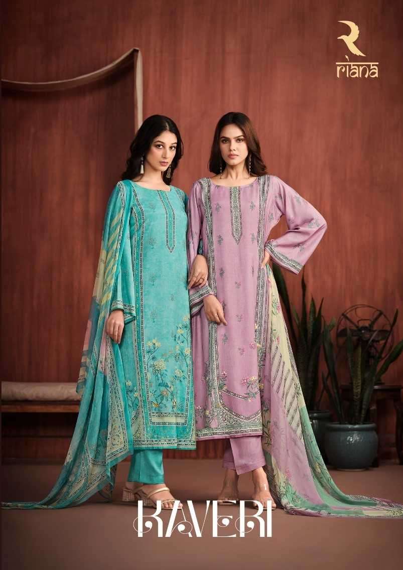 riana kaveri series 76000-76005 pure viscose muslin suit 