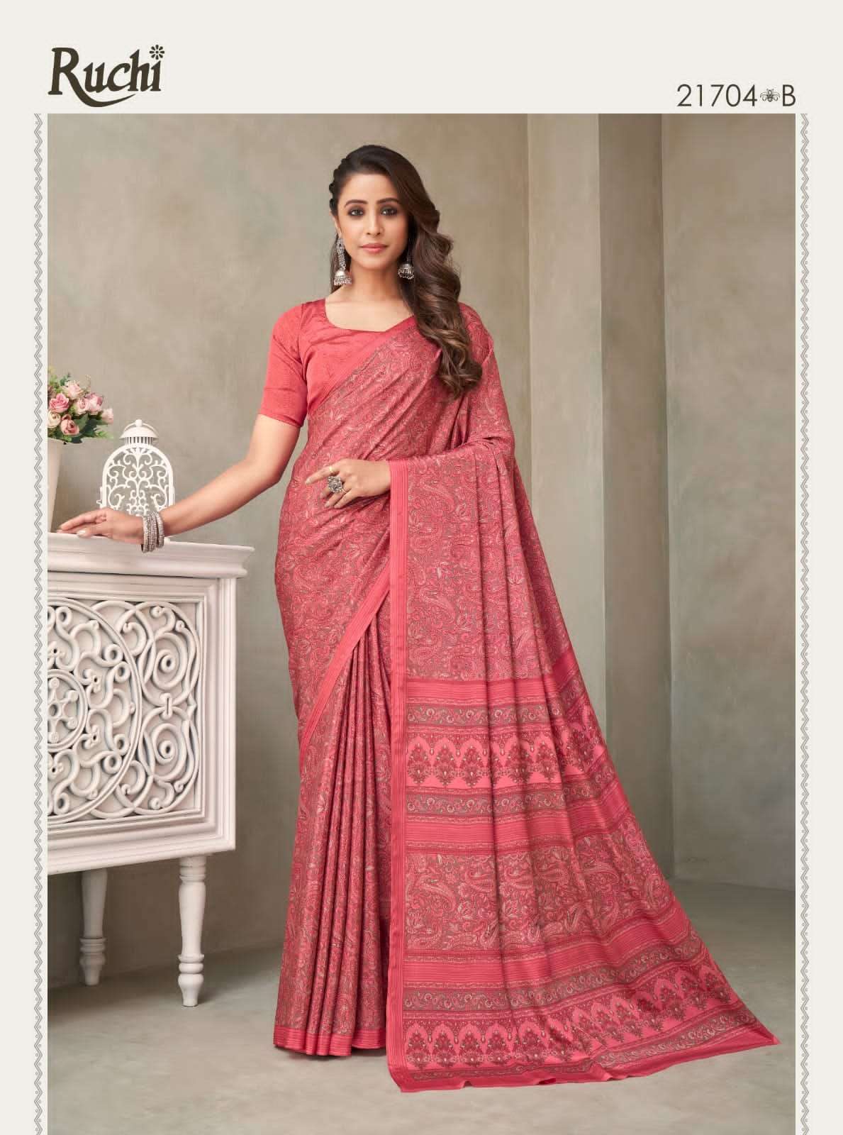 ruchi vivanta silk 18th edition series 21701A TO 21706B Silk Crepe saree