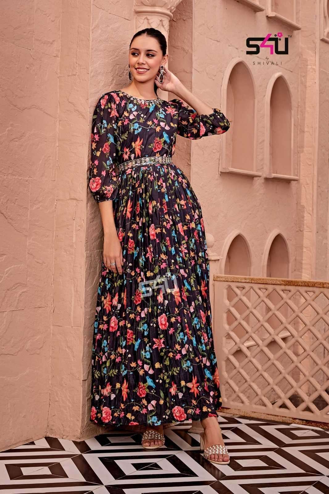 s4u 12-84 fancy designer wear kurti readymade combo set
