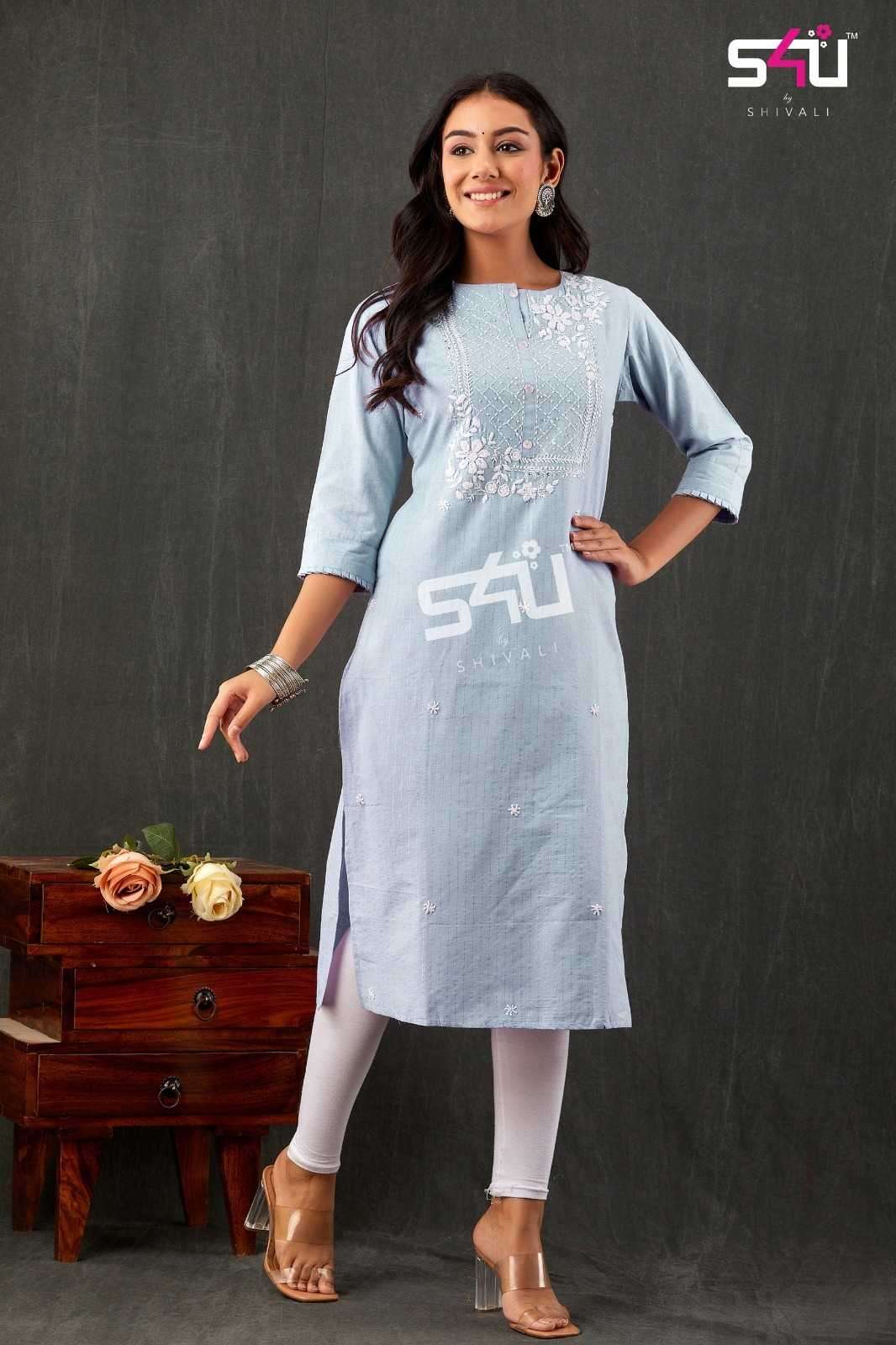 s4u 5-213 designer wear readymade kurti combo set