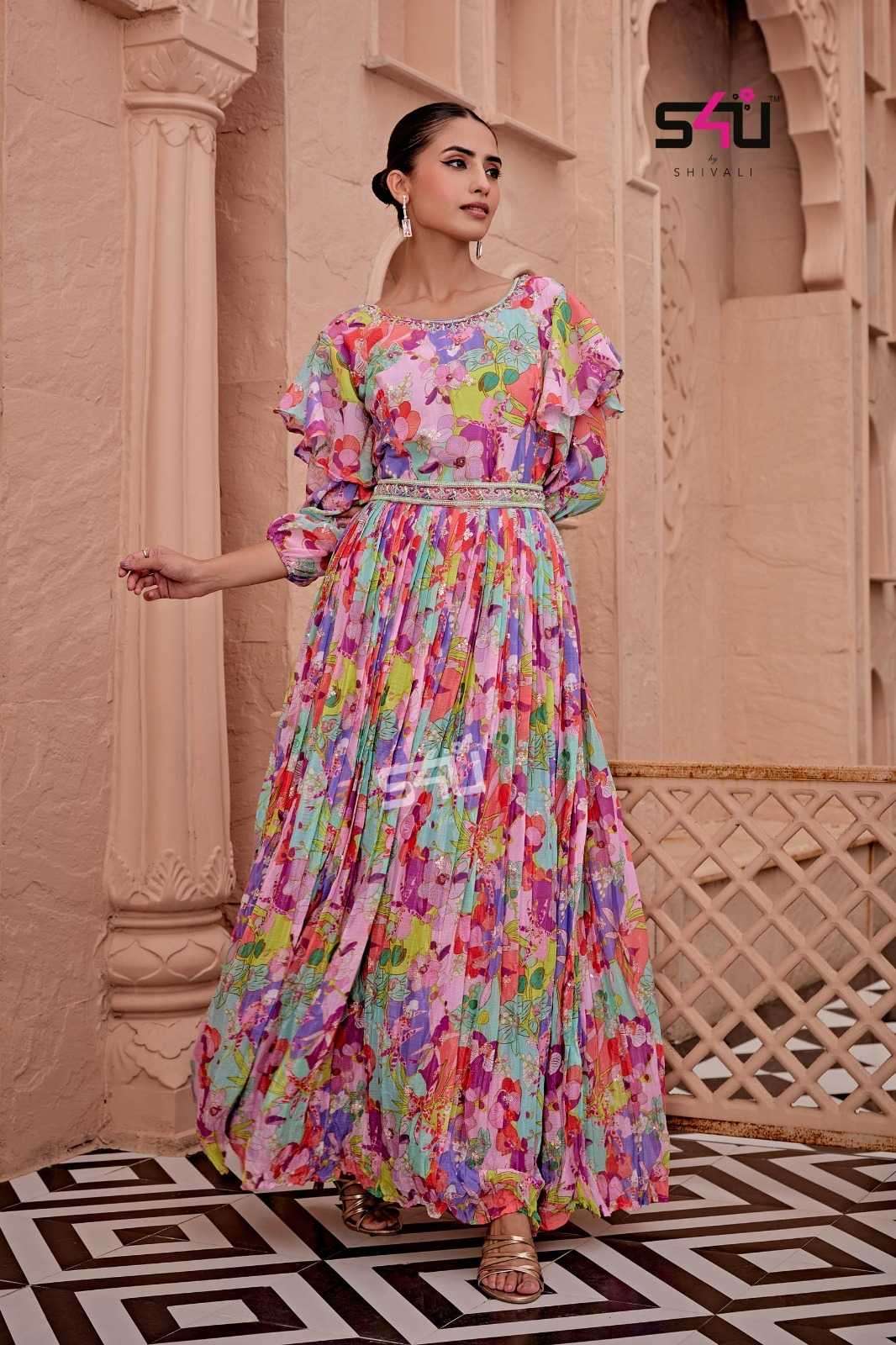 s4u pr 12-102 designer party wear kurti combo set
