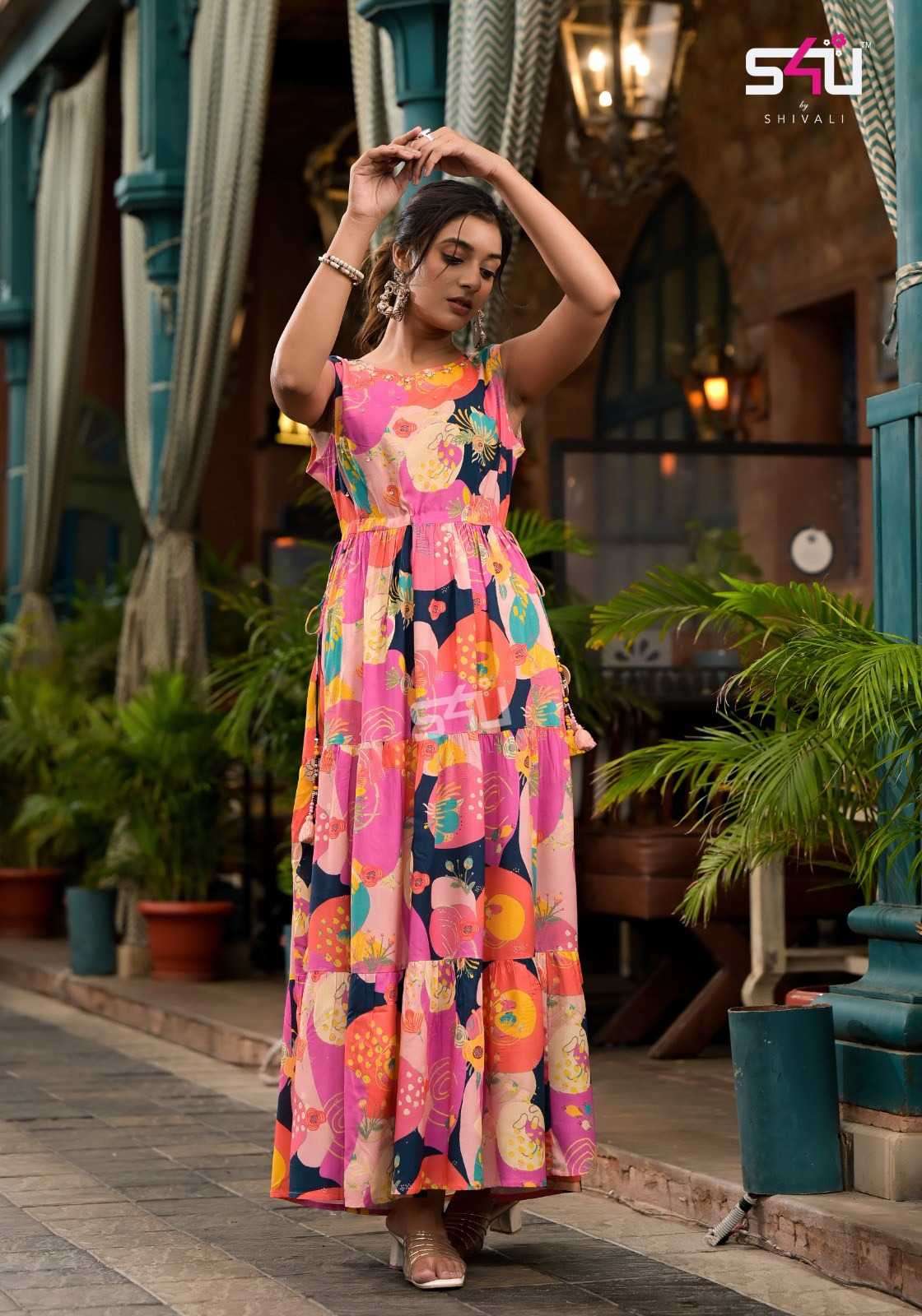 s4u pr 12-87 readymade fashionable western dress combo set