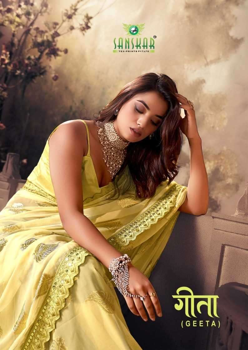sanskar tex geeta series 15001-15006 georgette saree