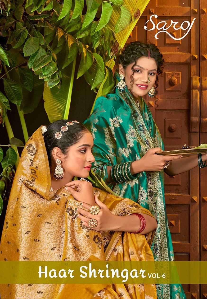 saroj haar shringar vol 6 series 1001-1006 Premium CXC Orgenza Silk saree