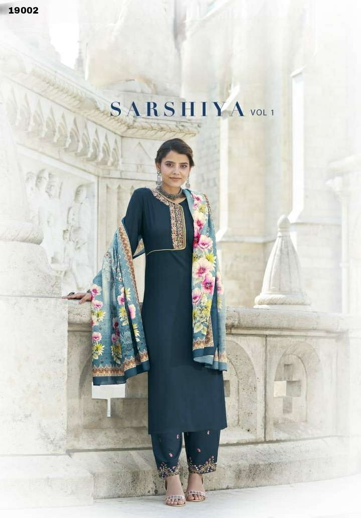 Sarshiya- VOL-1 designer Heavy 14 Kg Riyon readymade suit 