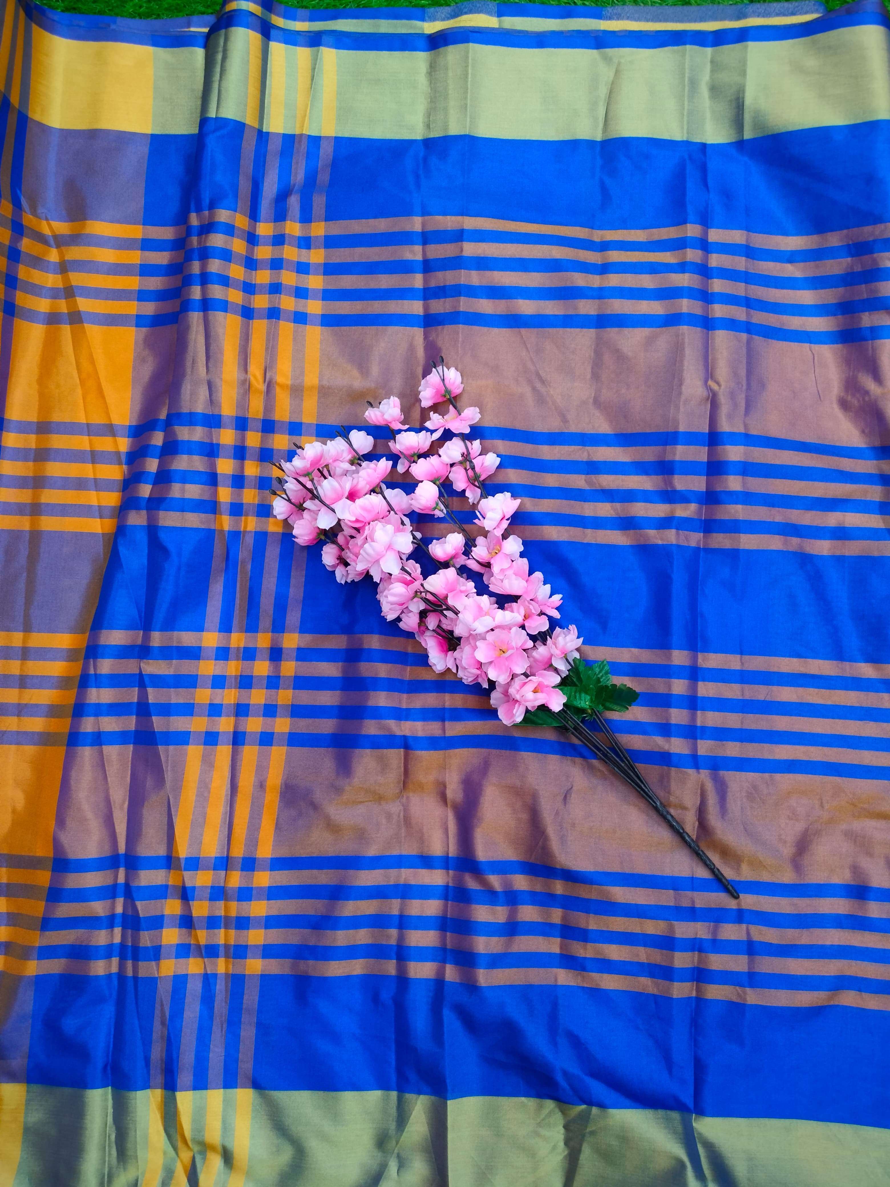 SATIN BLUE DESIGNER  SATIN SILK SAREE