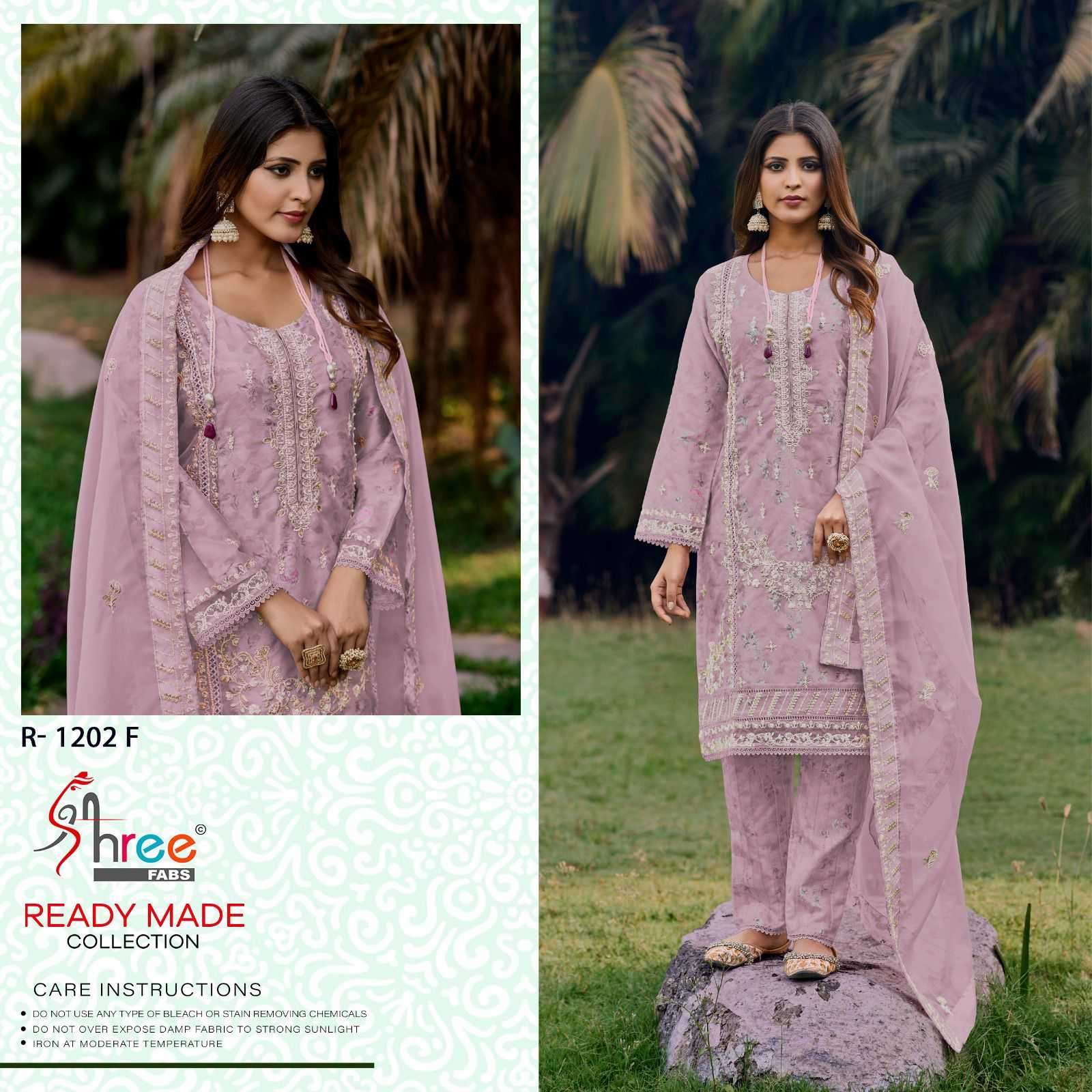 shree fab 1202e-1202h organza readymade suit
