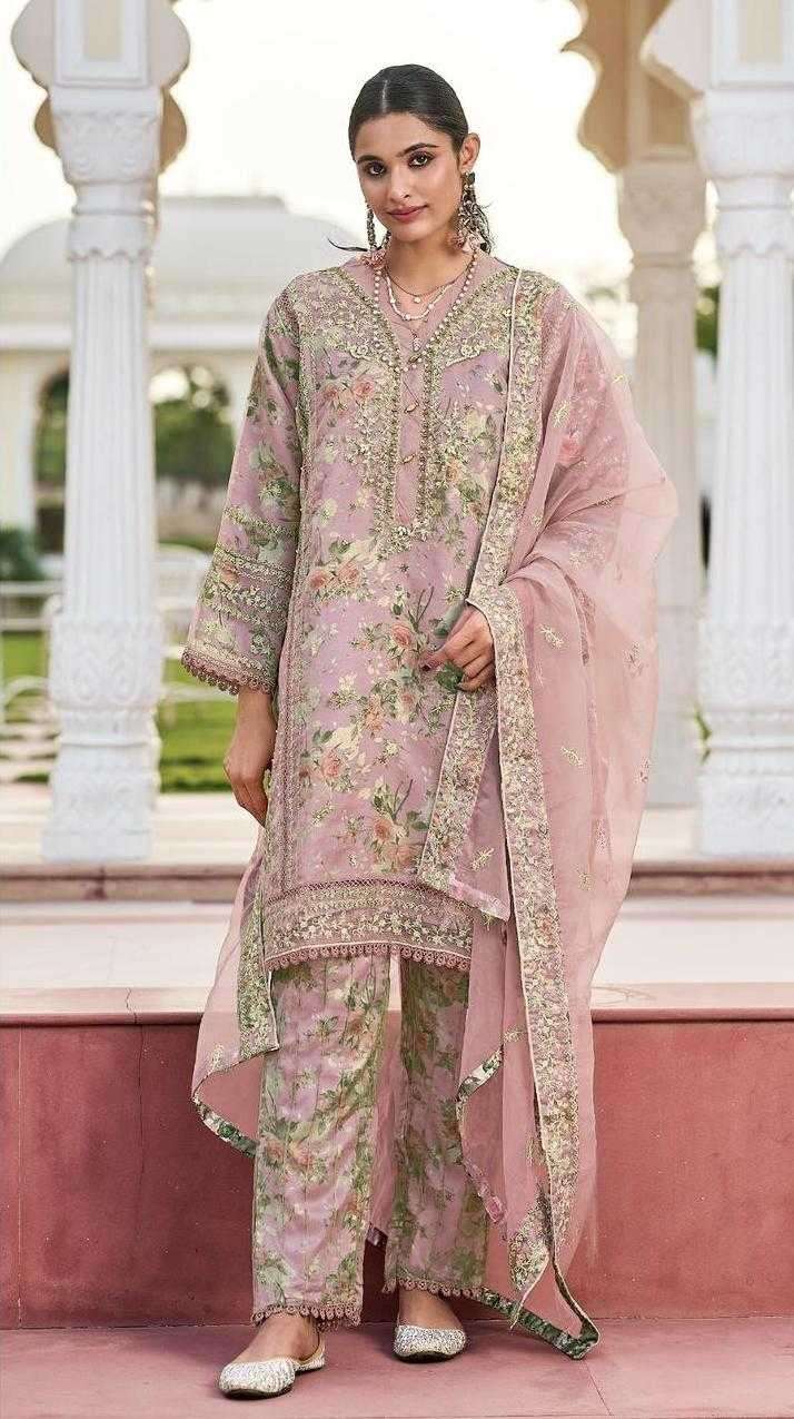 shree fab R-1142 organza inner print fabric japan suit 