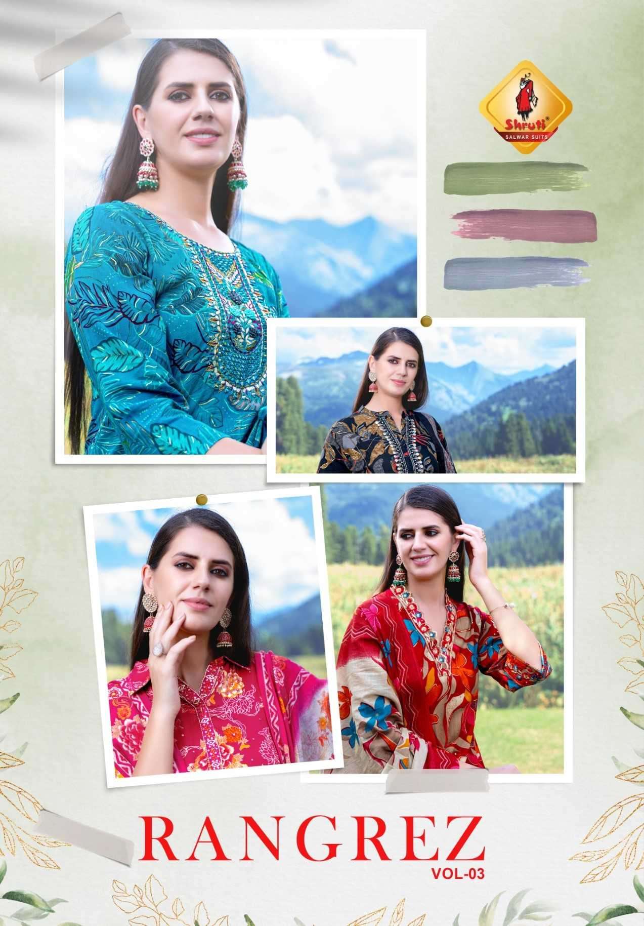 shruti rangrez vol 3 pure viscose readymade suit 