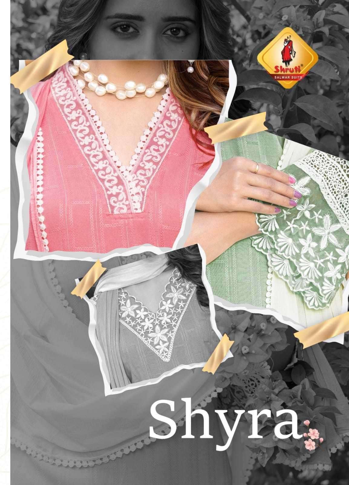 shruti shyra viscose rayon with jacquard readymade suit 