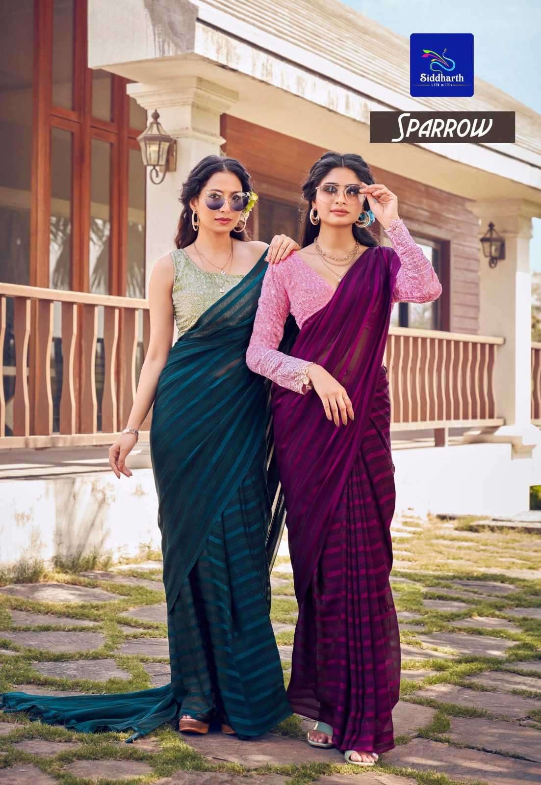 siddharth silk mills sparrow series 2401-2406 fancy saree