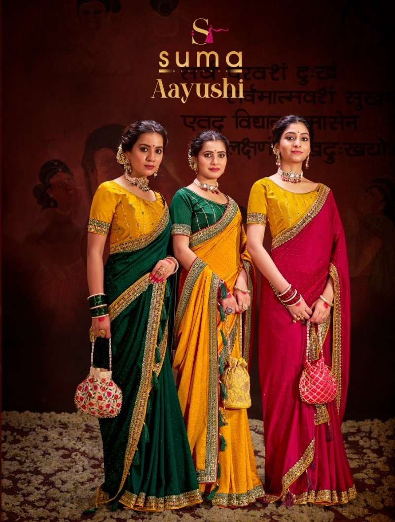 SUMA DESIGNER AAYUSHI DESIGNER HEAVY VICHITRA BLOOMING SAREE