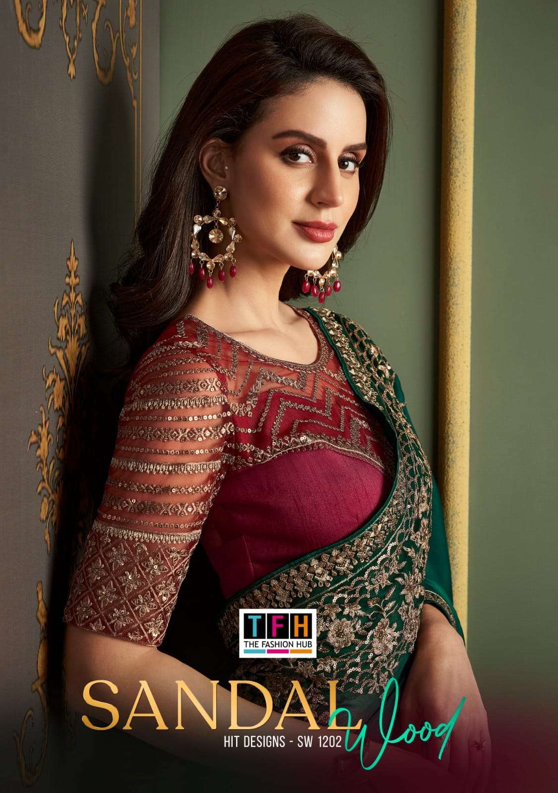 TFH SANDALWOOD 1202 COLOURâ€™S series 1202A TO 1202F fancy saree