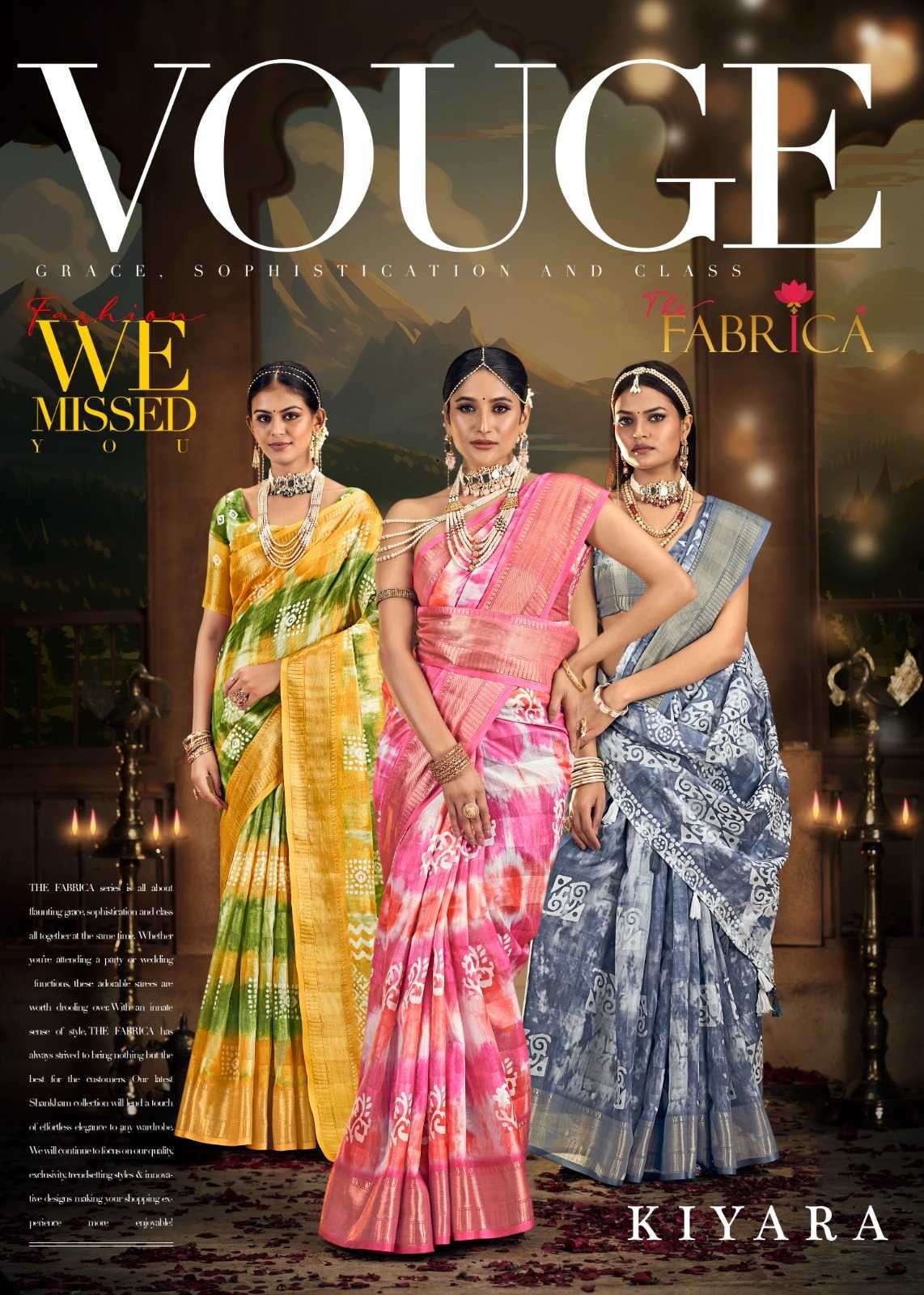 the fabrica kiyara series 43001-43010 soft cotton saree