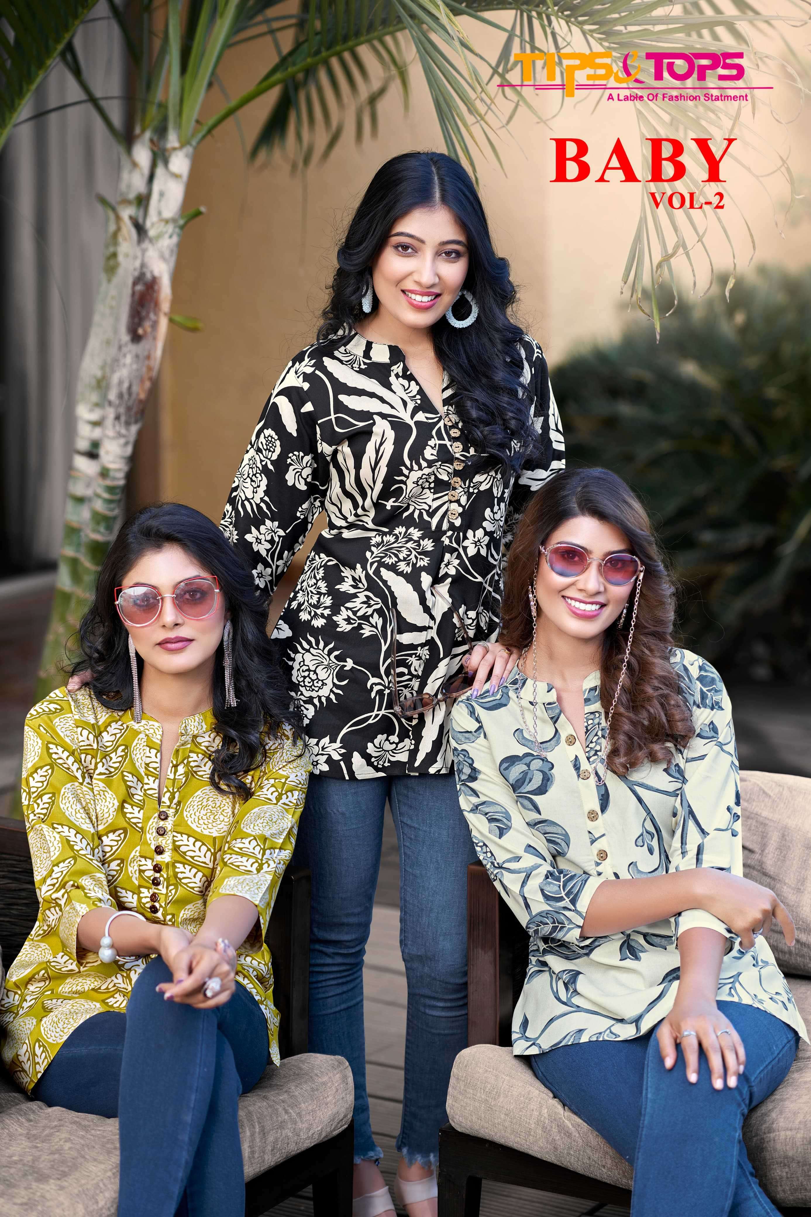 tips and tops baby vol 2 series 1001-1008 Heavy Reyon Print tops