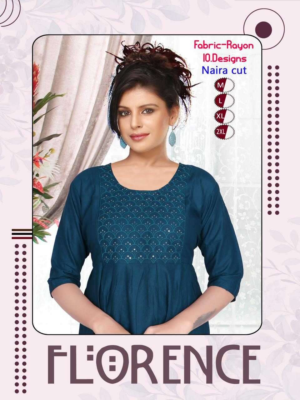 trendy florence series 001-010 rayon plain kurti 