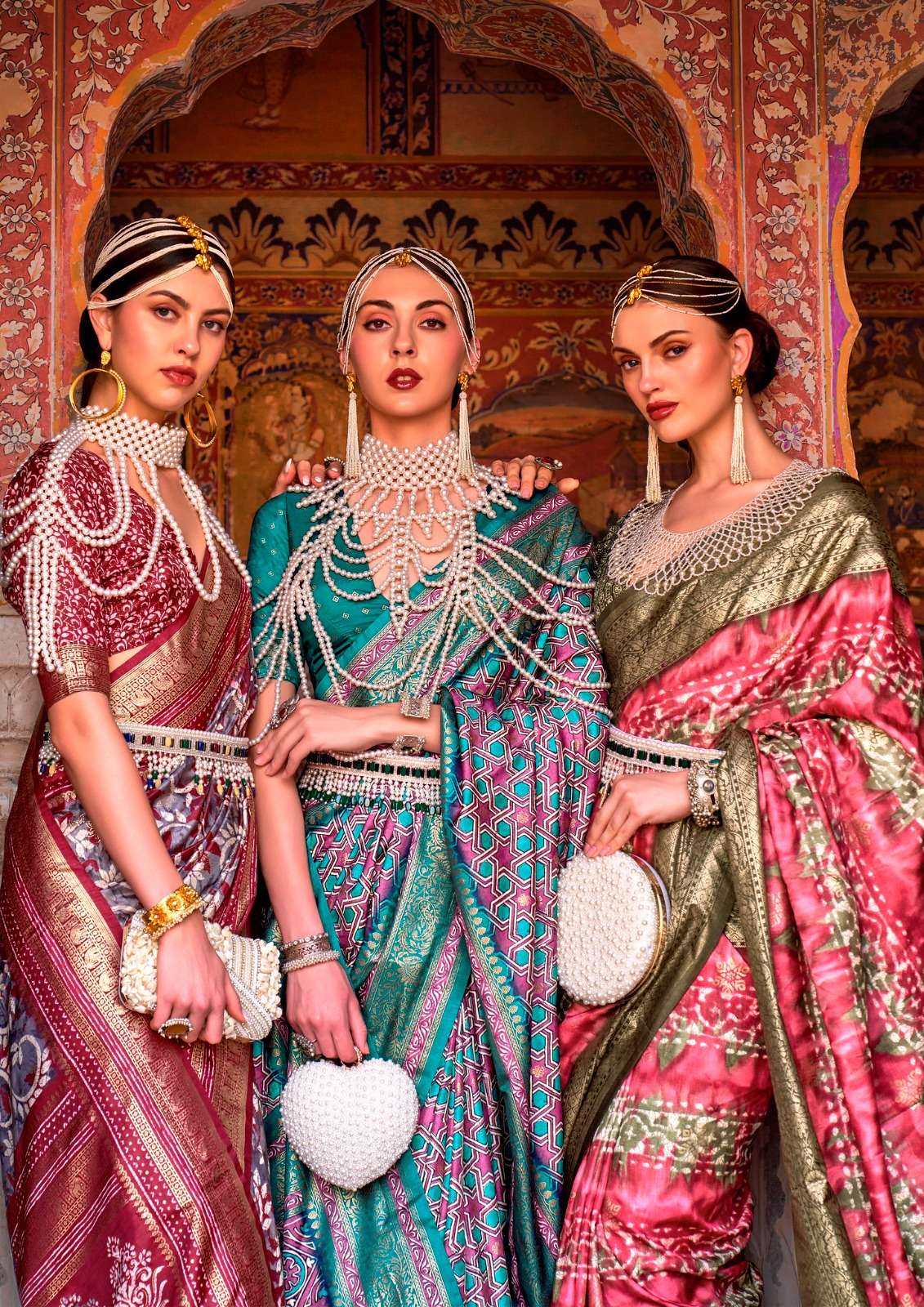 trirath viraasat designer silk saree