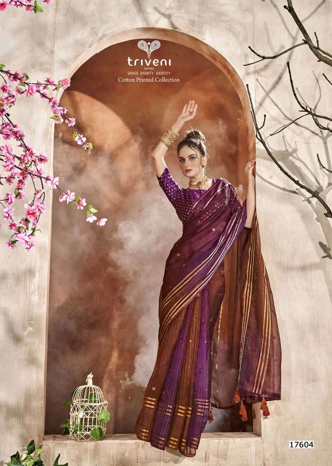 triveni climbing series 17601-17608 organza saree