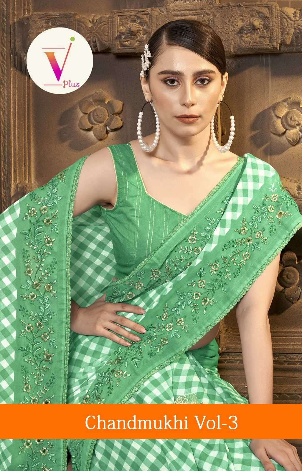 v plus chandmukhi vol 3 series 1881-1884 georgette saree 
