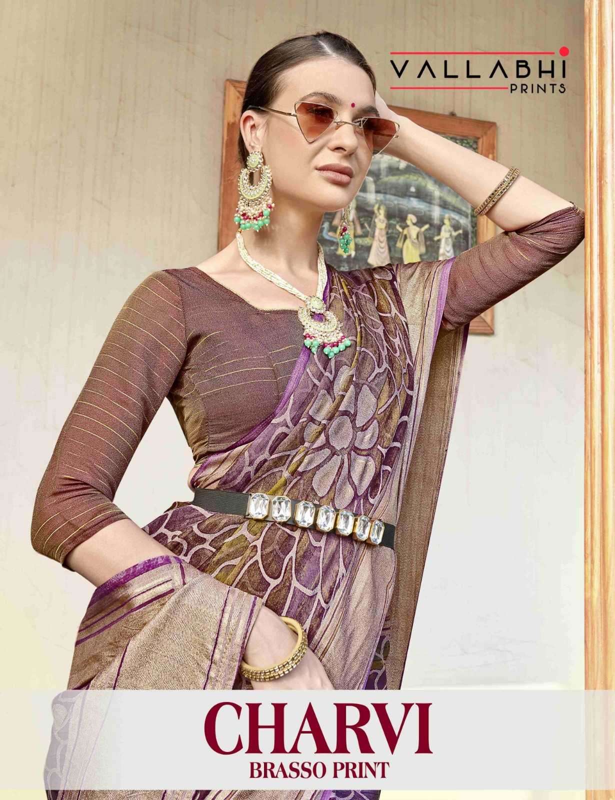 vallabhi prints charvi series 26551-26556 Brasso Floral saree 