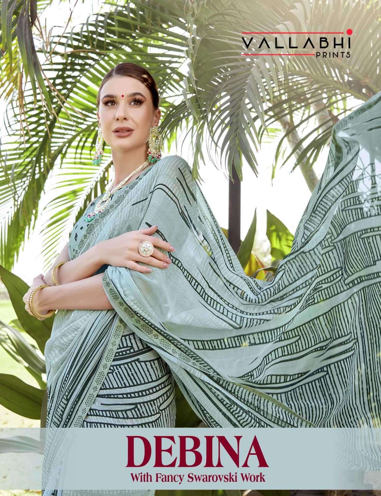 vallabhi prints debina series 26601-26606 Georgette Floral Printed saree